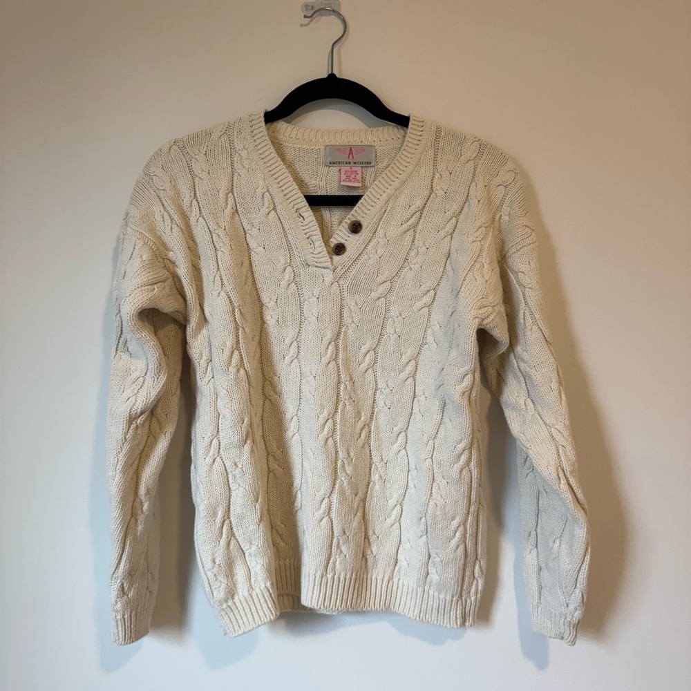Vintage Cream Cable Knit Sweater